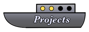 Projects button that looks like a boat